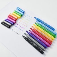 Marqueurs à paillettes en plastique à pointe feutre pour enfants, pour dessin manuel, pointe épaisse et souple, non-décolorant, ensemble nacré