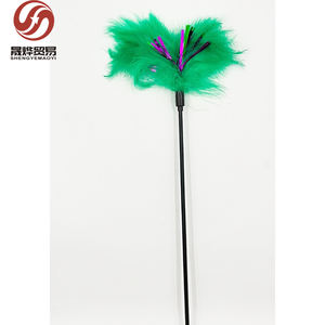 Personalizzato divertente giocattolo per gatti asta lunga arcobaleno piuma gatto Teaser interattivo per interni Pet giocattolo per gatti per alleviare la noia - Product Image 3