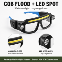 Lampe de sécurité à induction rechargeable pour lunettes de protection, lampe LED pour travaux d'entretien avec protection oculaire, indice IP44, jaune et noir, pour réparation automobile