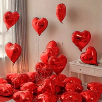 20 Ballons Cœur en Aluminium pour la Saint-Valentin et la Fête des Mères, 10 pouces, Rouge, Forme Cœur, Hélium, Décorations Durables pour Mariage
