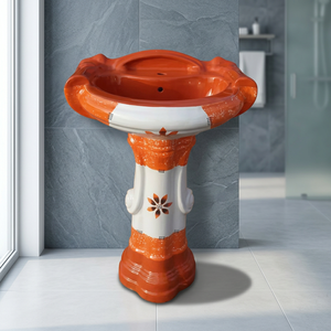 Ensemble de lavabo sur pied en céramique Vistaar Sterling, lavabo moderne pour salle de bain, vasque sur pied, articles sanitaires - Product Image 3