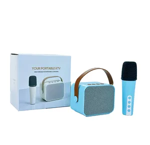 Factory Direct Sale C01 portable mini wireless speaker karaoke microphone stereo kit with surround sound