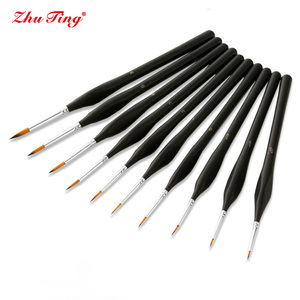 Zhuting – Lot de 10 pinceaux miniatures pour aquarelle avec manches en bois et poils en nylon pour la peinture artistique et l'illustration - Product Image 2