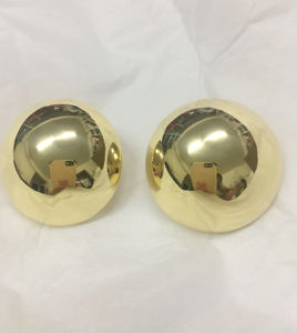 2023 nueva llegada joyería de moda no deslustre impermeable geométrico grande redondo Maxi Real chapado en oro pendientes botón pendientes grandes - Product Image 3