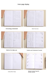 Cubierta clásica de cuero PU cuaderno de horario diario en inglés 2025 año 365 días planificador de gestión de tiempo papelería logotipo personalizado - Product Image 6