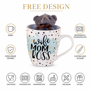 Tazza di caffè in ceramica con Set di giocattoli mamme tazza regalo di <span class=keywords><strong>buon</strong></span> <span class=keywords><strong>compleanno</strong></span> per la madre - Product Image 1