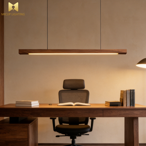 Lampadario lungo in <span class=keywords><strong>legno</strong></span> massello <span class=keywords><strong>di</strong></span> noce nordico log LED ristorante bar tavolo da tè studio <span class=keywords><strong>lampade</strong></span> moderne per ufficio - Product Image 3