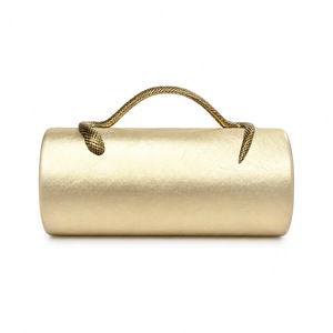 Sac à main cylindrique haut de gamme à motif serpent tissé, texture peau de serpent, idéal pour mariage et soirée - Product Image 6