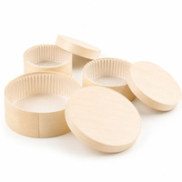 Boîte à gâteau ronde en bois jetable, emballage de boulangerie biodégradable, récipient de cuisson avec couvercle pour cheesecake, pâtisserie, dessert, boîte cadeau