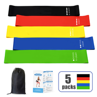 Juego De Mini bandas De bucle De resistencia De látex elástico De 5 colores, bandas gruesas De alta elasticidad De látex con bolsa De transporte Fitness