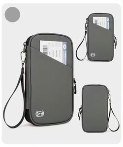 Fashionable Anti-Theft Multi-Functional <b>Wallet</b> Portable Oxford Material <b>Document</b> Organizer Blocking Passport Credit Card Case - Product Image 5