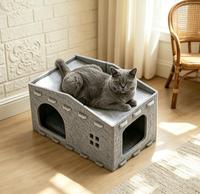 Maison pour chat DownyPaws pour chats d'intérieur, lit pour chat, résistant aux griffures, pliable
