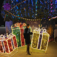 Luces decorativas LED 3D para cajas de regalo, centros comerciales, plazas de festivales navideños y decoración exterior para días festivos.