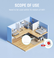 ANGUS Bouton d'alarme WiFi pour personnes âgées Bouton d'appel pour maison de retraite Bouton d'urgence SOS Bouton WiFi anti-graffiti Bouton d'urgence SOS à pression CF101W