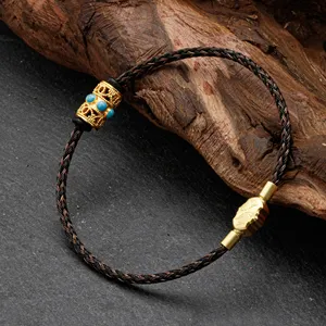 Brass Gold Plated Hollow Resin Pave Enamel Bead For Jewelry Stainless Steel Rope Bracelet