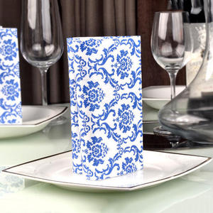 SENWEN Azul Flor Guardanapos Mesa Decorações Polpa De Madeira Virgem Eco-friendly Estilo Chinês Descartável Jantar Serviettes - Product Image 5