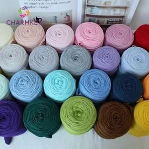 100 Cotton Yarn Price Charmkey Recycled 100% Cotton T-shirt Yarn 250/400g For Crochet Yarn