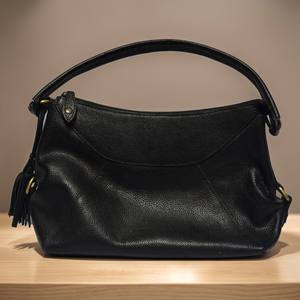 Bolso de Mano de Cuero de Becerro de Lujo en Forma de Silla de Montar de la Tienda BiyaDina, Elegante, Negro, con Cierre y Múltiples Compartimentos, Accesorio de Viaje - Product Image 3