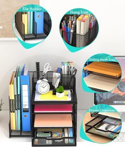 Organizador de escritorio de metal con cajones deslizantes, suministros de oficina, accesorios, archivo de almacenamiento y Portalápices para uso de joyería - Product Image 5
