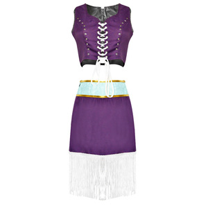 Disfraz de Nico Robin, abrigo con adornos de piel, vestido morado, disfraz de Halloween, traje de juego de rol de anime - Product Image 3