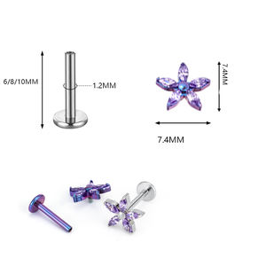 Pendientes de Titanio ASTM F136 con Forma de Marquesa, Grado Médico, Hipoalergénicos, Anodizados, para Cartílago de la Oreja y Nariz - Product Image 4