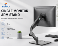 Support de bureau Zeno pour un seul moniteur, 17-32 pouces, en acier, pivotant, inclinable, VESA, support d'ordinateur DF100