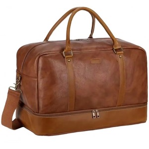 Fábrica BSCI, venta al por mayor de bolsas de viaje de poliéster OEM, bolsas de lona para viaje, bolsas de fin de semana de cuero con compartimento para zapatos - Product Image 1
