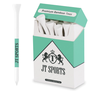 Tees de golf en bambou personnalisés avec logo, tees de golf en bois rayés écologiques, tees en bois naturel pour la pratique sur le driving range, emballage de vente au détail - Product Image 1