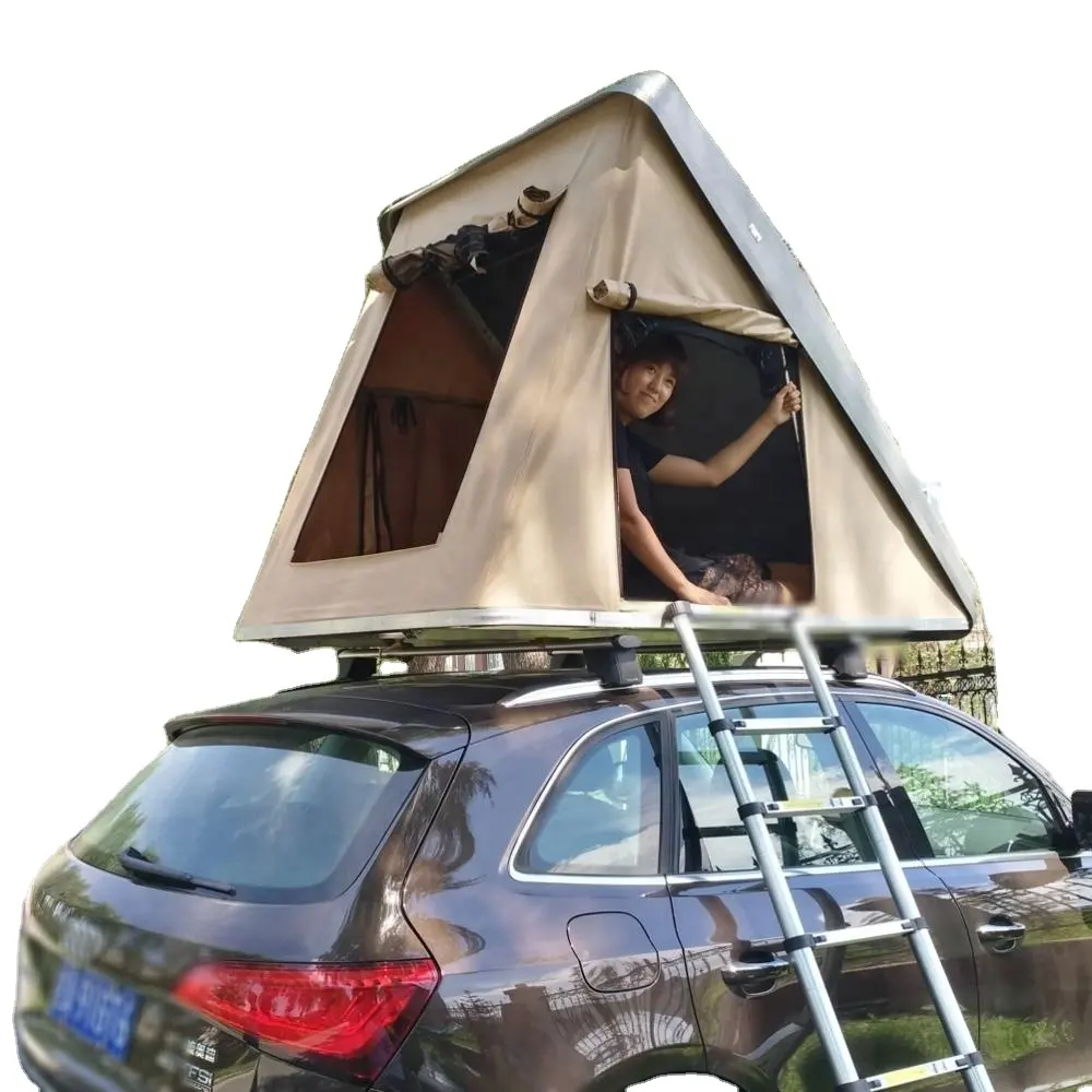 Carpa de techo para acampar al aire libre, bisagras triangulares de plástico ABS, carcasa dura, para techo de coche