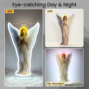 Lampes Angel Lights, enseignes néon <span class=keywords><strong>chr</strong></span>étiennes lumineuses avec base pour église, mariage, chambre à coucher, enseigne néon personnalisée - Product Image 5