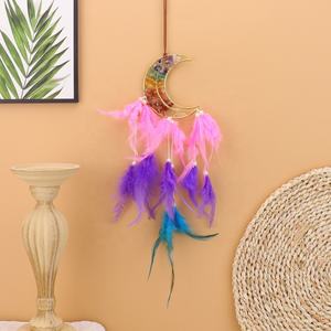 Attrape-rêves Arbre de Vie en Pierre Concassée de Cristal, Ornement Suspendu, <span class=keywords><strong>Carillon</strong></span> Éolien, Décoration Murale pour Chambre - Product Image 4