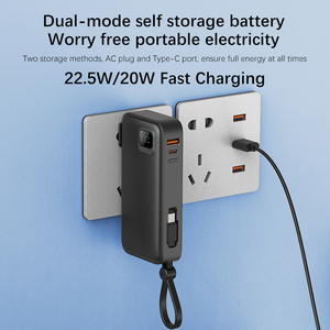 El más nuevo cargador portátil de 20000mAh Powerbank Cables de carga incorporados Batería <span class=keywords><strong>externa</strong></span> 10000mAh Power Bank <span class=keywords><strong>con</strong></span> <span class=keywords><strong>enchufe</strong></span> de pared de CA - Product Image 3