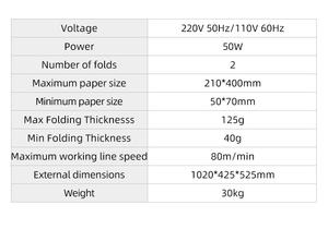 Dobladora de Papel Automática Profesional de Alta Velocidad Lishui Lark, Motorizada, Eléctrica, 110V/220V, para Oficina, Folletos, Documentos - Product Image 5