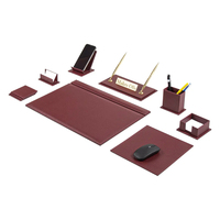 Ensemble d'organisateurs de bureau de luxe en cuir PU : organiseur de bureau, tapis de souris, porte-stylos, boîte – Vente en gros