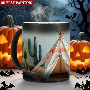 Mug souvenir pour invités de mariage, noir givré, 11 oz, céramique, tasse changeante de couleur activée par la chaleur - Product Image 6