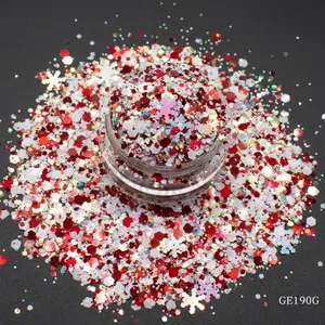 Glitter New Design Nail Craft Festival Decoration Snowflake Chunky Mixed Christmas Glitter Powder Party Supplies Flash Christmas Tree