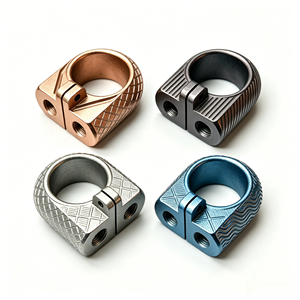 ตัวล็อคท่อแบบบานพับ CNC ผลิตจากสแตนเลส/อะลูมิเนียม พร้อมแหวนล็อคแบบแยกส่วน หลายสีเคลือบอโนไดซ์ พร้อมขายึด - Product Image 3