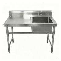 RVS 304 spoelbak met NSF-certificering, geschikt voor horeca, restaurants, voedselindustrie en keukens, KD-design.