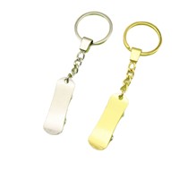 Kaykay Anahtarlığı, 109x30mm, Sırt Çantaları ve Hediyeler için Parlak Metal Spor Çantası Süsü, Altın Gümüş