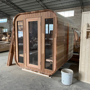 Hiện đại 4 6-người truyền thống ngoài trời phòng tắm hơi với phòng tắm hơi Bếp thiết bị 6kw/9KW sưởi ấm tiền gửi yêu cầu - Product Image 4