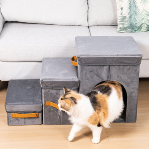 Escaliers de rangement pliables en trois étapes pour chats et chiens Vente en gros du fabricant - Product Image 1