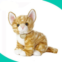 Jouet de chaton orange réaliste en peluche de 10 pouces, animal en peluche, chat tigré, fabrication OEM en Chine, vente en gros