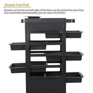 Chariot de rangement pour salon de coiffure, chariot mobile polyvalent à 4 niveaux pour produits de soins personnels et articles divers, noir - Product Image 5
