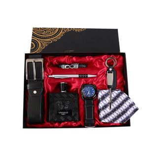 Men's Gift <b>Set</b> With Wallet Belt <b>Watch</b> Tie Pen Keychain For Father's Day And Men's Day - Product Image 4