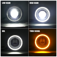 Vente flash - Phares LED Dragon Eyes de 7 pouces homologués DOT avec lumière d'accueil dégradée à démarrage pour Jeep Jk et Mahindra Thar