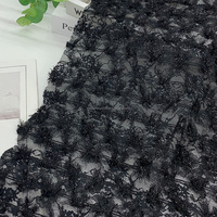 Tissu en dentelle 3D brodé de perles et de sequins, 100 % polyester, élégant, sexy et luxueux pour fêtes de mariage 2025