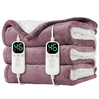 Grande Couverture Chauffante Électrique Grande Taille (Queen/King) en Polaire Douce avec Contrôleur de Chauffage Rapide pour l'Hiver