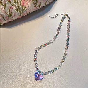 Collares de Moda para Mujer, Gargantillas de Cuentas Coloridas, Collares con Colgante de Corazón Grande y Bonito, Collares de Cuentas Acrílicas Transparentes para Niñas, Regalo - Product Image 3