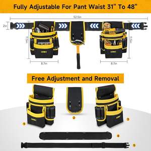 Échantillon gratuit Une excellente pochette à outils robuste avec plusieurs poches et une ceinture à outils réglable et une sacoche de ceinture - Product Image 3