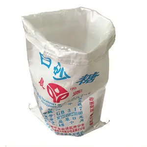 PP Sack Bag Laminated Empty Big Plastic Woven 5Kg 10Kg 20Kg White Plain Design Packing Sugar Bag 50Kg